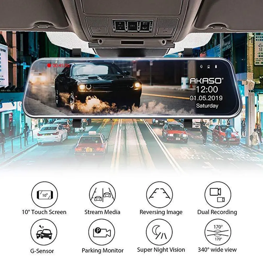 Полноэкранный ЖК-дисплей зеркало заднего вида передний и задний автомобильный рекордер заднего вида система парковки заднего вида