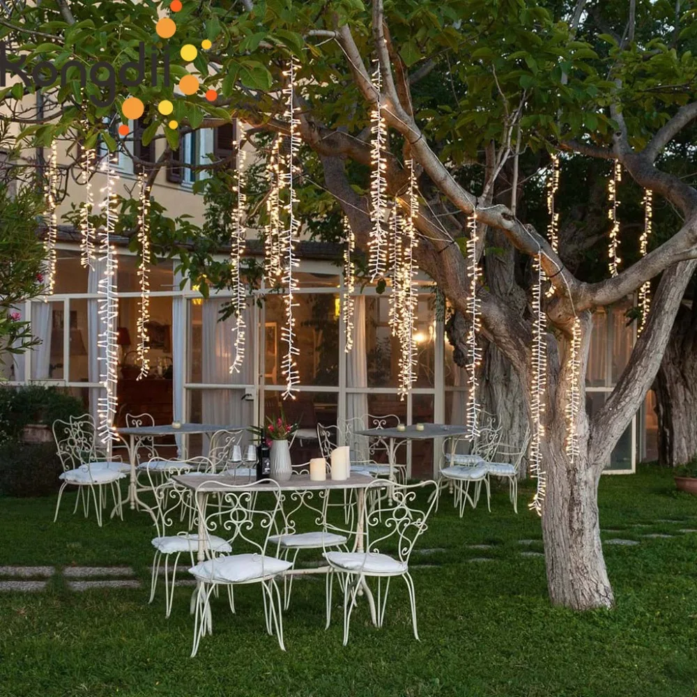 4mx3.5m Outdoor Led Tree Decoration Fairy Lights Christmas Garland String Lights Led For Wedding Garden Party Curtain Decoration