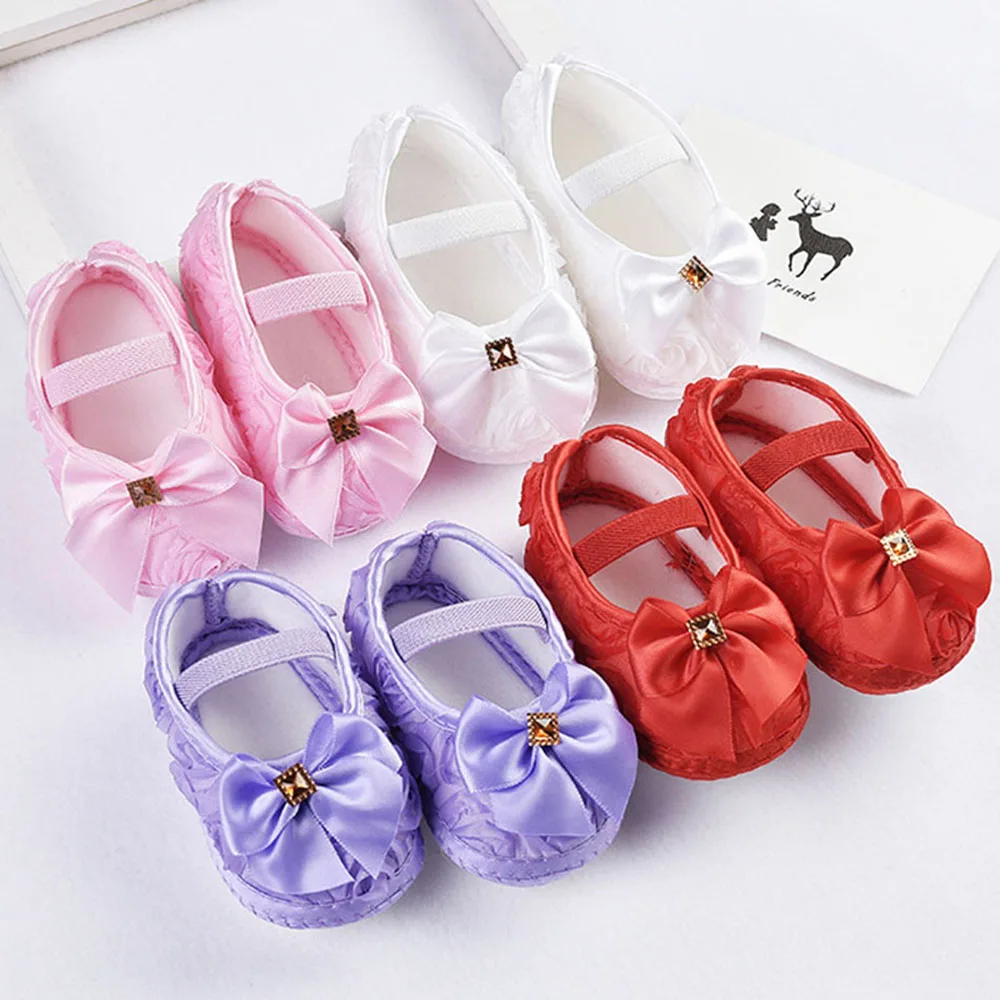 1 Pair New Type Cute Soft Toddler Girls Delicate Ribbon Bowknot Baby