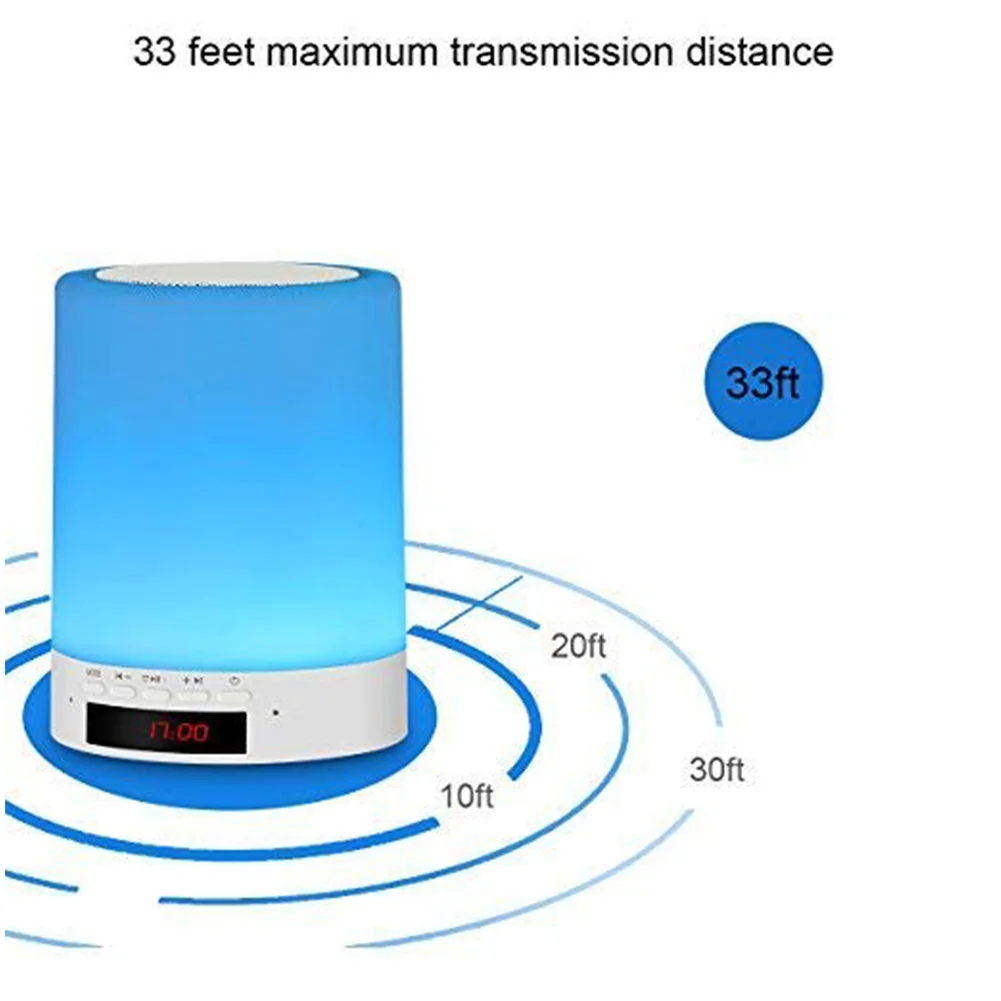 светильник ночник Беспроводной цилиндр Красочный Bluetooth динамик будильник