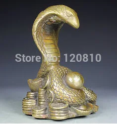 

CHINESE OLD COPPER HANDWORK SNAKE STATUE