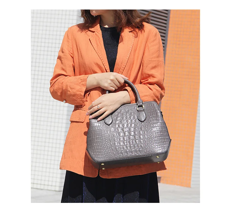 Женская сумка из натуральной кожи, модная сумка через плечо с узором «крокодиловая кожа», Классическая сумка через плечо, LongLight