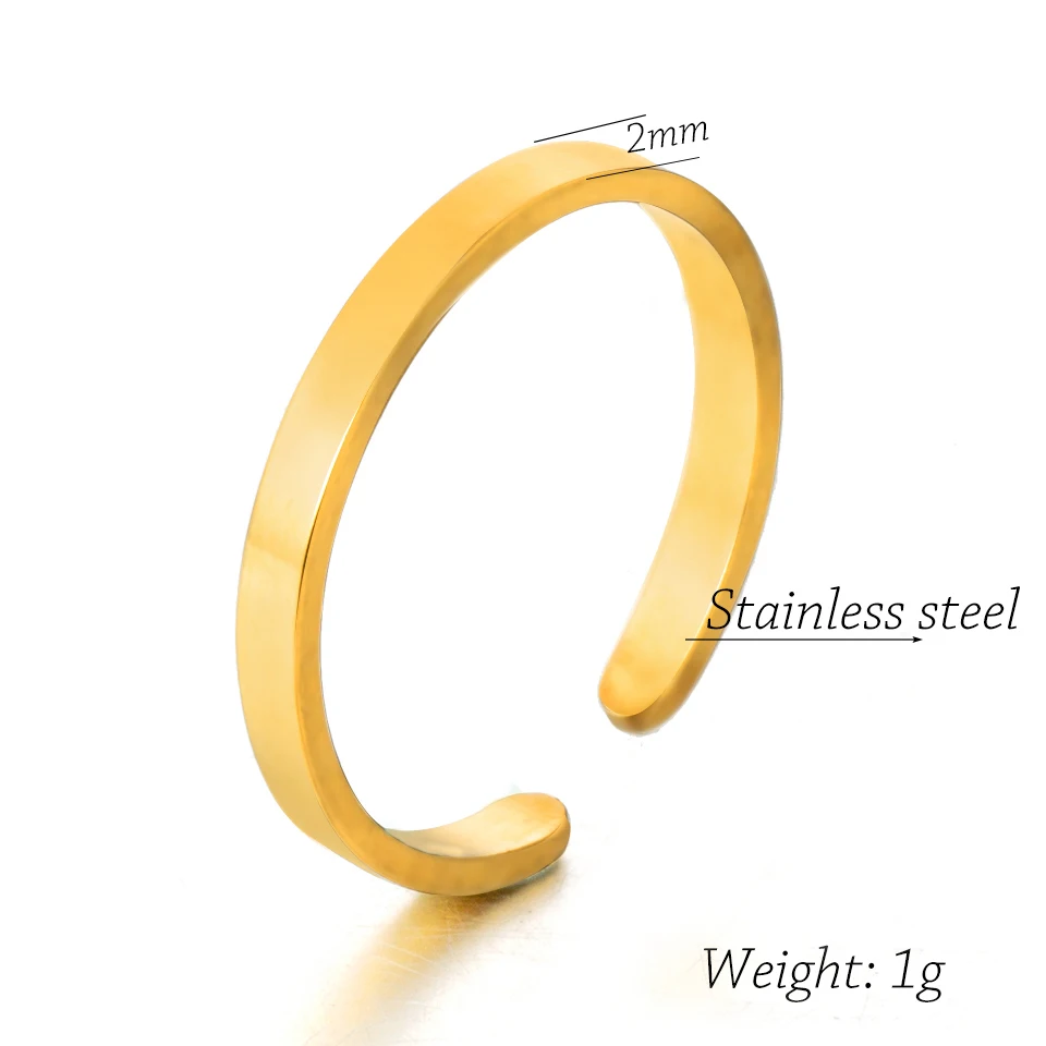 2018 New Trendy Golden Silver Stainless Steel Resizable Adjustable Opening Engagement Rings Set For Women Jewelry Accessories