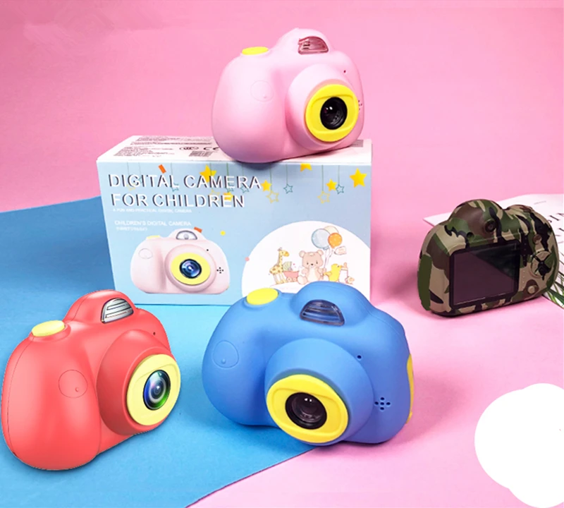  Children's Kawaii Camera HD Digital 800P TF Card Camcorder USB Rechargeable Early Education Puzzle 