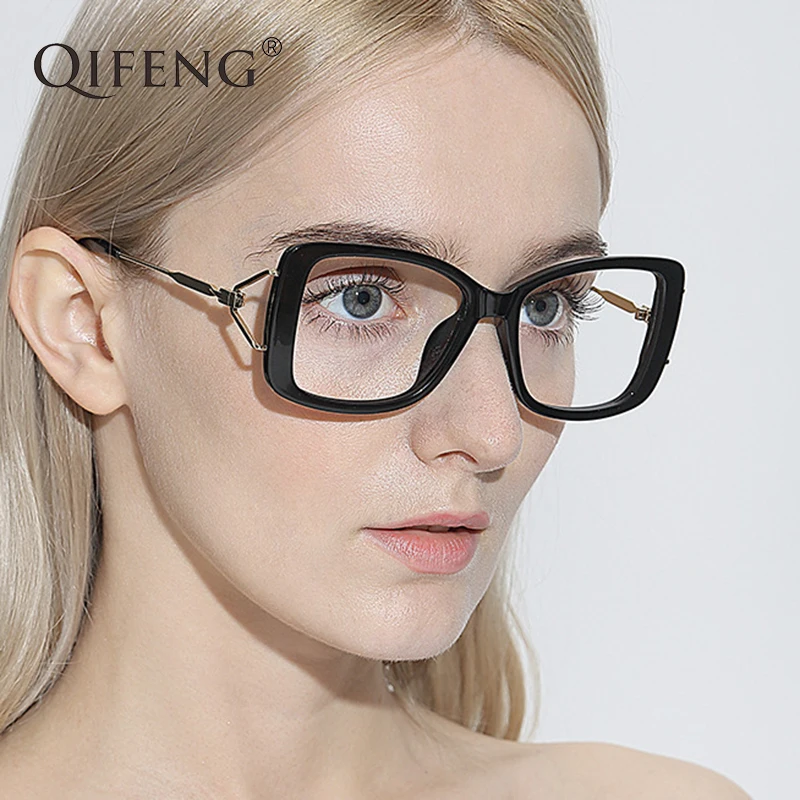 

QIFENG Eyeglasses Frame Women Computer Optical Eye Glasses Spectacle Frame For Women's Transparent Female Clear Lens QF104