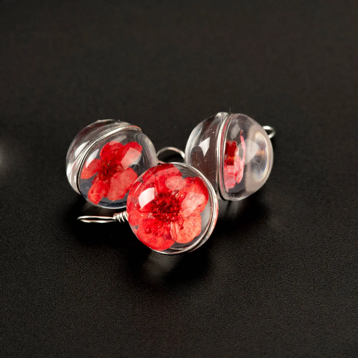 

Glass Ball And Flowers Promotion Natural Dried Flowers For DIY Earrings Bracelet Choker Necklace Jewelry Making Beads #IZ121