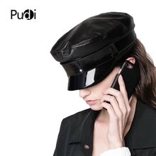 Pudi женская военная шапка из натуральной кожи, кепка, стиль, натуральная кожа, шапки для студентов и школьников, HL809