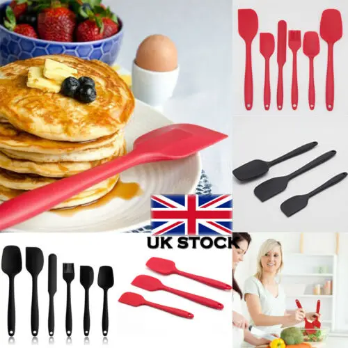 

3/6 Pcs Heat-Resistant Anti-stick Silicone Spatula Kitchen Utensils Set for Cooking, Baking, Mixing