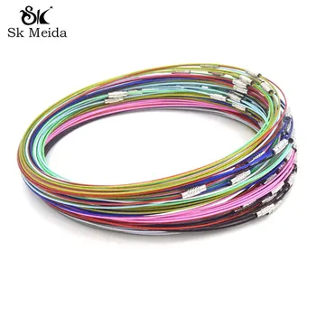

Stainless Steel Wire Choker Necklace 18" Mix Color Collares Populares Materials To Make Necklaces Cierres Para Collares 50Pc/Lot