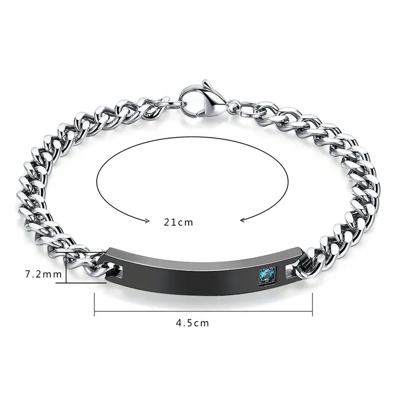GAGAFEEL Personalized Couple Bracelet Love Stainless Steel Bracelet For Women Men Fashion Jewelry Customised Engrave Bracelet
