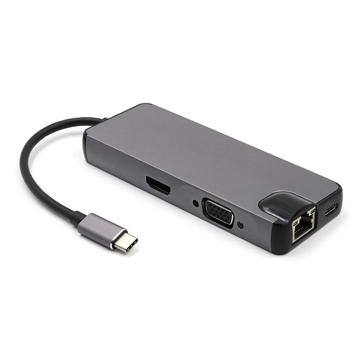 

10pcs/lot Cablecc USB-C USB 3.1 Type-C to VGA HDMI USB HUB Gigabit Ethernet & SD TF & Female Charger Adapter for Laptop