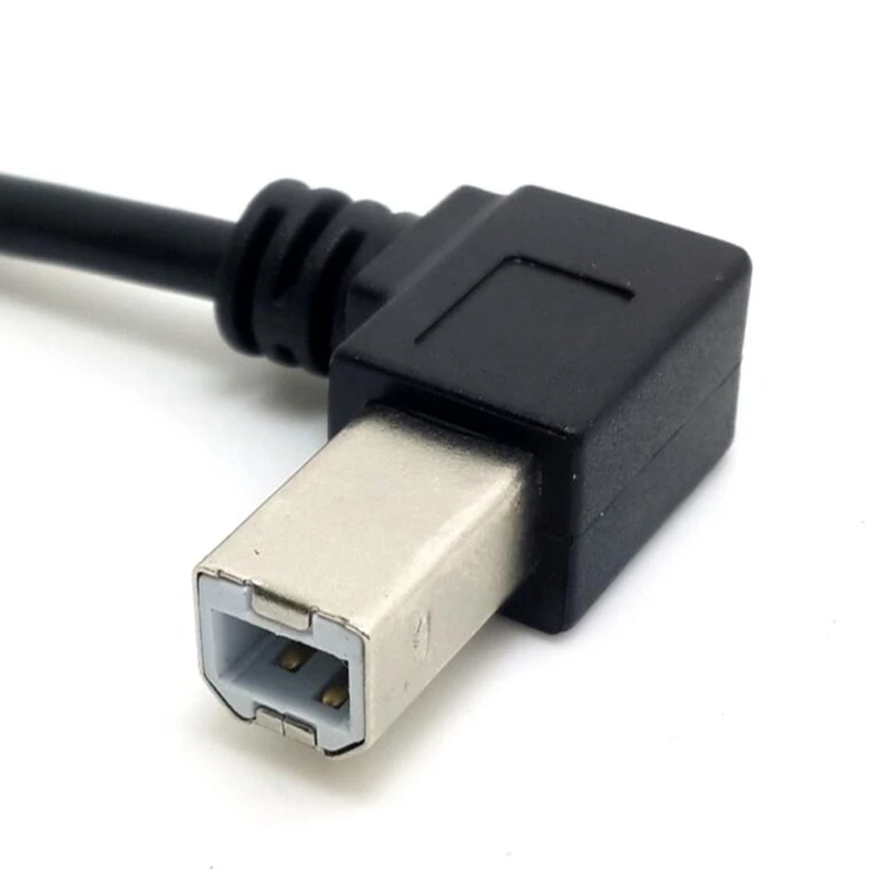 Правый и левый угол USB 2,0 A папа к USB B папа Тип B BM правый угол принтер сканер 90 градусов кабель 50 см 100 см BM Угловой кабель