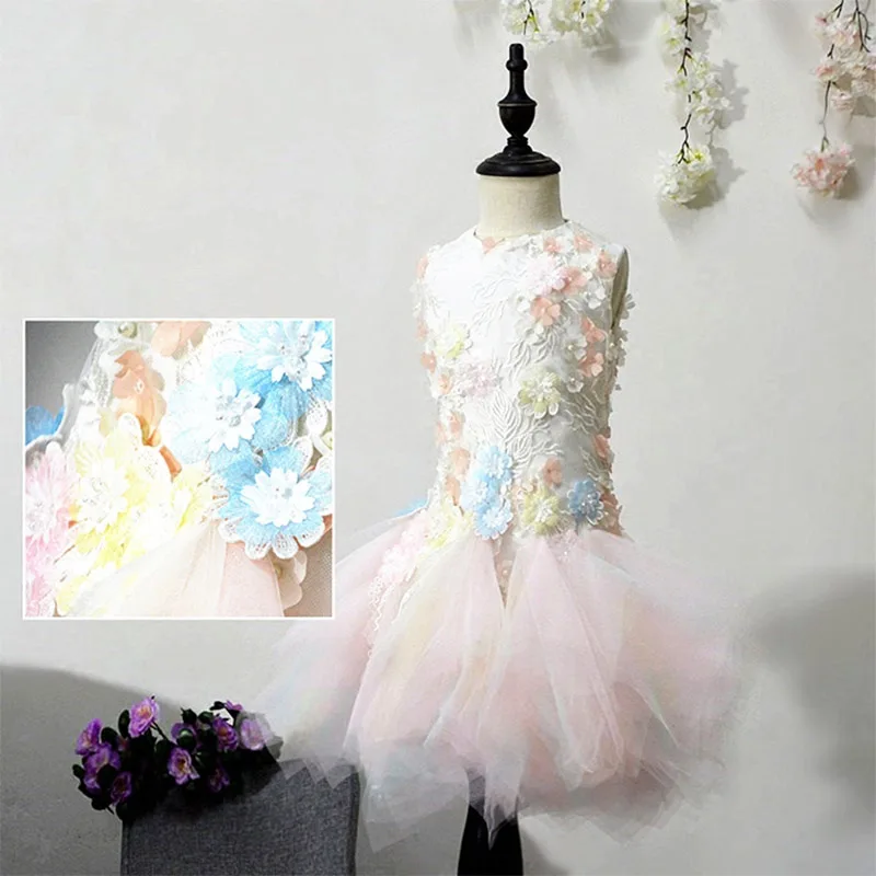 

Flower Girl Dresses Wedding Tutu Princess Dress Prom Gowns Floral Embroidery Ball Gown Kids Pageant Dress for Birthday Costume