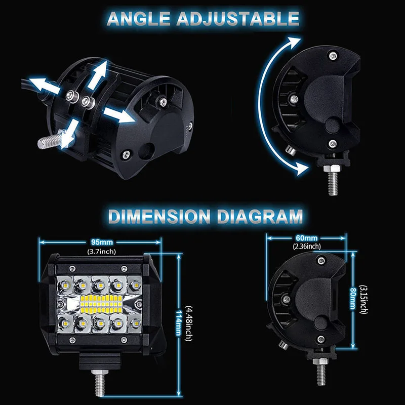 4inch Fog Light 60W LED Work Light Bar 4x4 Car Accessories Offroad Motorcycle 12V Car Fog Lamp 6000K White 4WD Truck Bulb WOXMA 4inch Fog Light 60W LED Work Light Bar 4x4 Car Accessories Offroad Motorcycle 12V Car Fog Lamp 6000K White 4WD Truck Bulb WOXMA