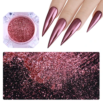 

1pcs Nail Art Mirror Pigment Powder Nail Glitter Dipping Nail Powder Rose Gold Shining Chrome Powder Decoration UV Gel Polish
