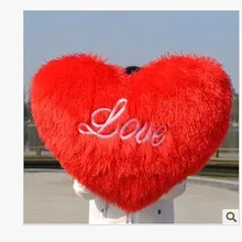 Плюша 55x35 см красный «любящее сердце» Плюшевые игрушки Мягкая Подушка подарок w1672