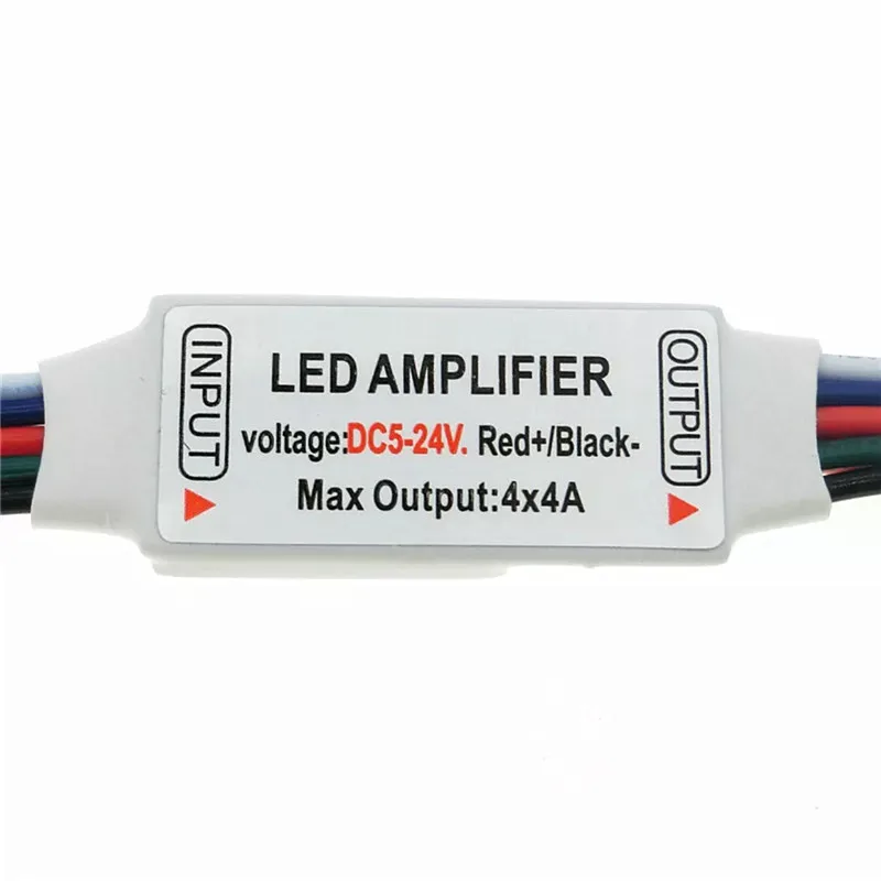 12В DC5V-24V 4Pin мини RGB светодиодные полосы Amplifer 3* 4A одноцветный светодиодный Усилитель для светодиодной ленты репитер мощности контроллер консоли