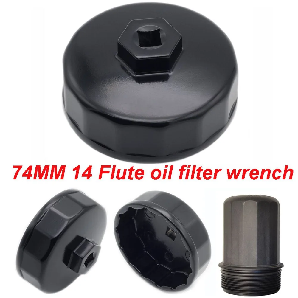 Aluminum Black 74mm 14 Flute Oil Filter Wrench Cap Housing Tool Socket Removal For Toyota Previa/Sienna/Solara/Tundra/Tacoma | Автомобили