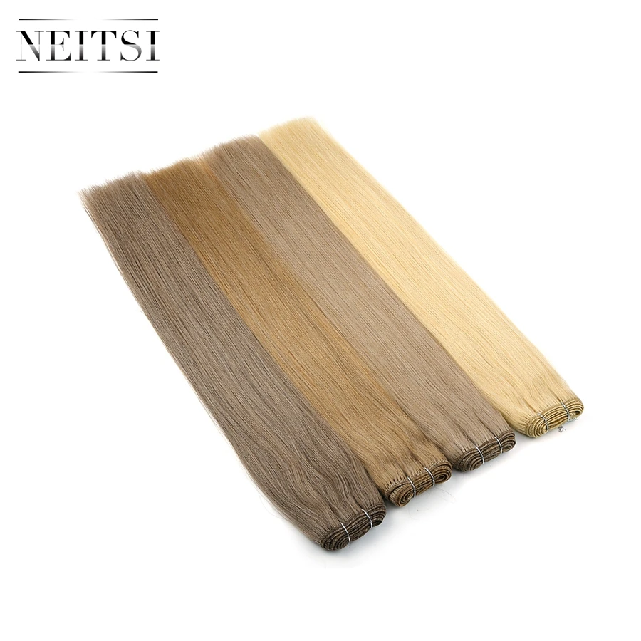 Neitsi прямые волосы Remy с двойным нарисованным рисунком для наращивания 20 &quot24&quot 100 г/шт. черные светлые пряди