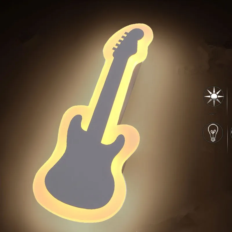 

18W Bedside lamp ultra-thin modern guitar bedroom aisle living room staircase creative violin wall lamp