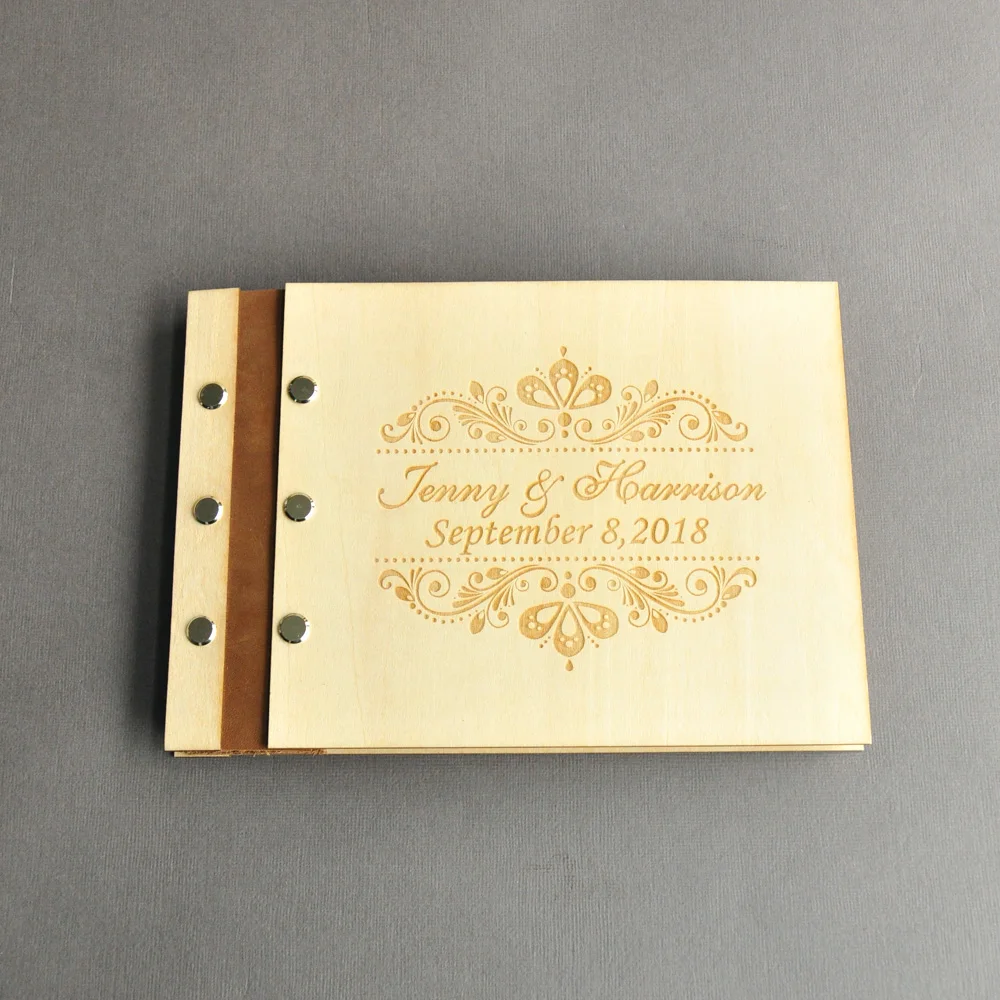 Свадебная книга для гостей А4 Размер с 50 страниц, персонализированная Фирменная Гостевая книга на заказ деревянная Свадебная книга для гостей