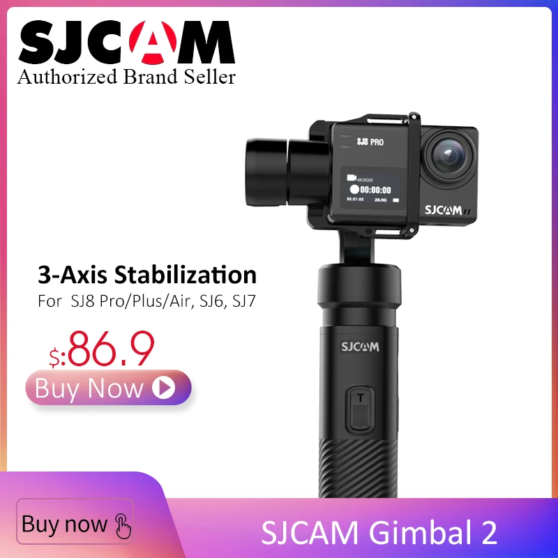 Подарок! SJCAM ручной карданный SJ-GIMBAL 2 3 оси стабилизатор Bluetooth управление для SJ6 SJ7 SJ8 серии экшн-камеры для Yi камеры