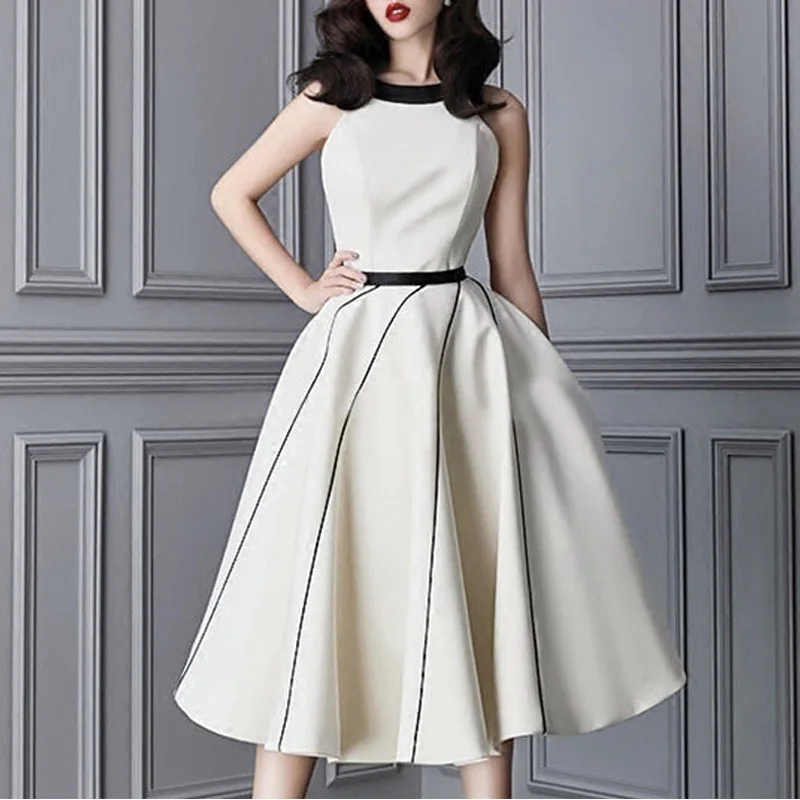 INDRESSME Women Dress Casual A Line Sexy Spaghetti Strap Backless Knee Length Bow Lady Party Dress Vestidos 2018