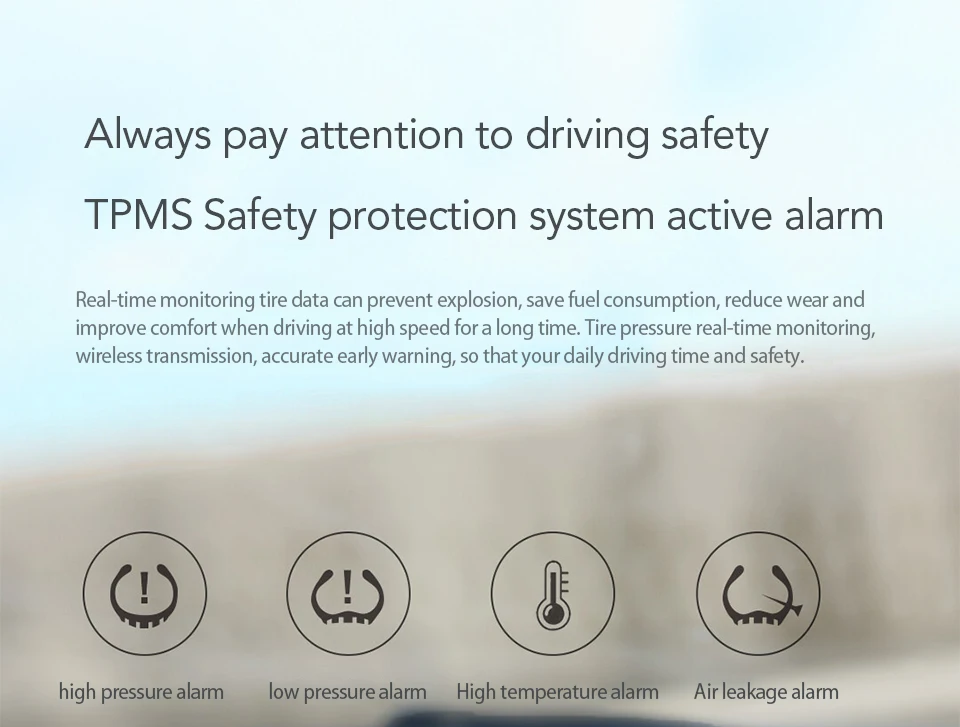 Xiaomi 70Mai TPMS датчик давления в шинах монитор Systerm Солнечная энергия солнечная энергия жк-дисплей Автомобильная охранная сигнализация давление в шинах