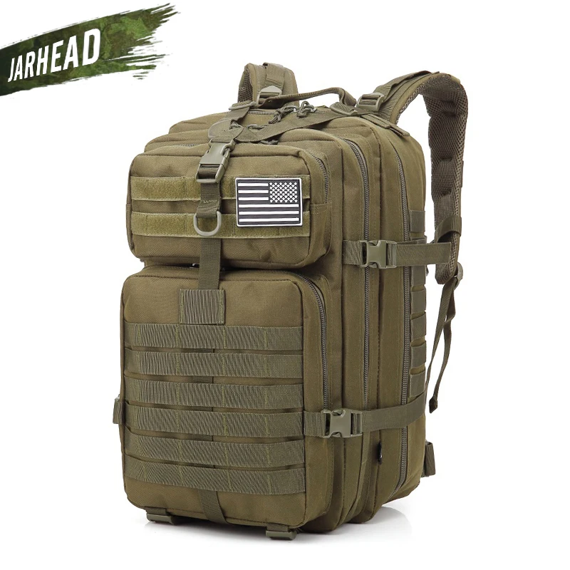 43L Военный Тактический штурмовой рюкзак, армейский 3D Водонепроницаемый рюкзак, маленький рюкзак для походов, кемпинга, охоты - Цвет: Армейский зеленый