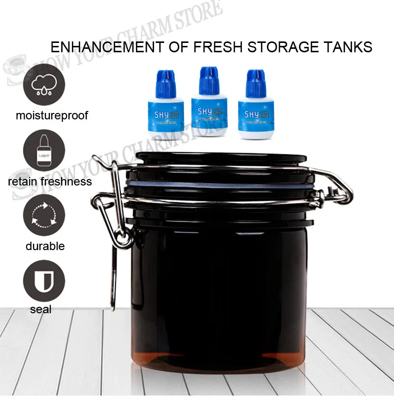 

NEW Eyelash Extension eyelash glue colle faux cil storage tank Activated carbon sealsealed storage cylinder keep glue fresh
