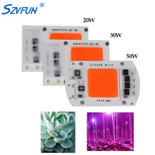 Cob полный спектр 50 Вт 20 Вт 30 Вт DIY привело светать полный спектр привело чип 380nm-840nm для комнатных растений Hidroponia растут
