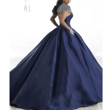 Бальное платье vestido de baln, милое 16 платье с круглым вырезом и короткими рукавами, украшенное бисером, vestido de 15 anos vestidos de 15 anos quinceanera