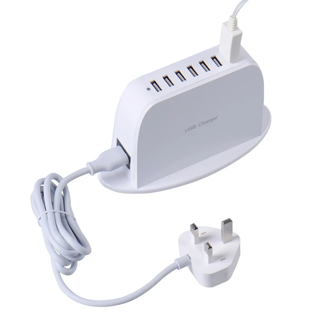 UK US EU Plug 40W 7 Port Multi USB Wall Charger Multiple Device