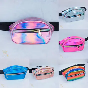 

2019 Newest Hot Holographic Funny Pack Shinny Laser Bum Bag Women's Belt PU Leather Waist Bag Hologram Purse Fashion Waist Pack