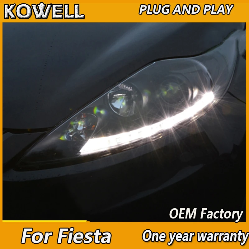 Стайлинг автомобиля KOWELL для Frod Fiesta 2008-2012 Светодиодные фары сигнальные