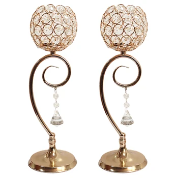 

2 Pieces Glass Pillar Tealight Candle Holders Crystal Candlesticks Mother's Day Gifts Wedding Party Home Dinner Decoration