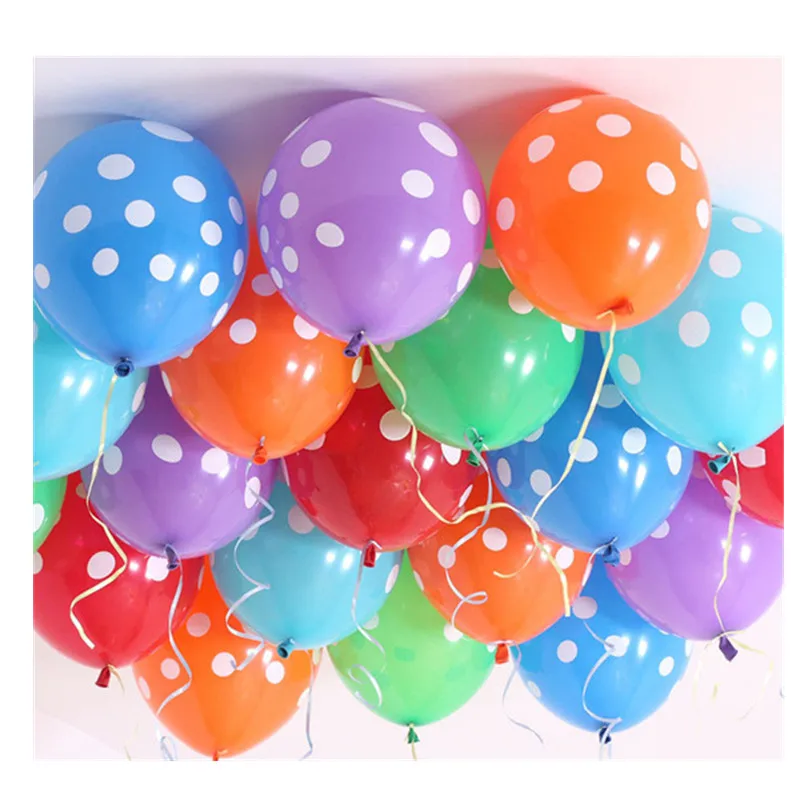 

10pcs/lot 12inch 2.2g Polka Dot Latex Balloon print Air Balls Inflatable Wedding Decoration Balloons Kid Birthday Party Supplies