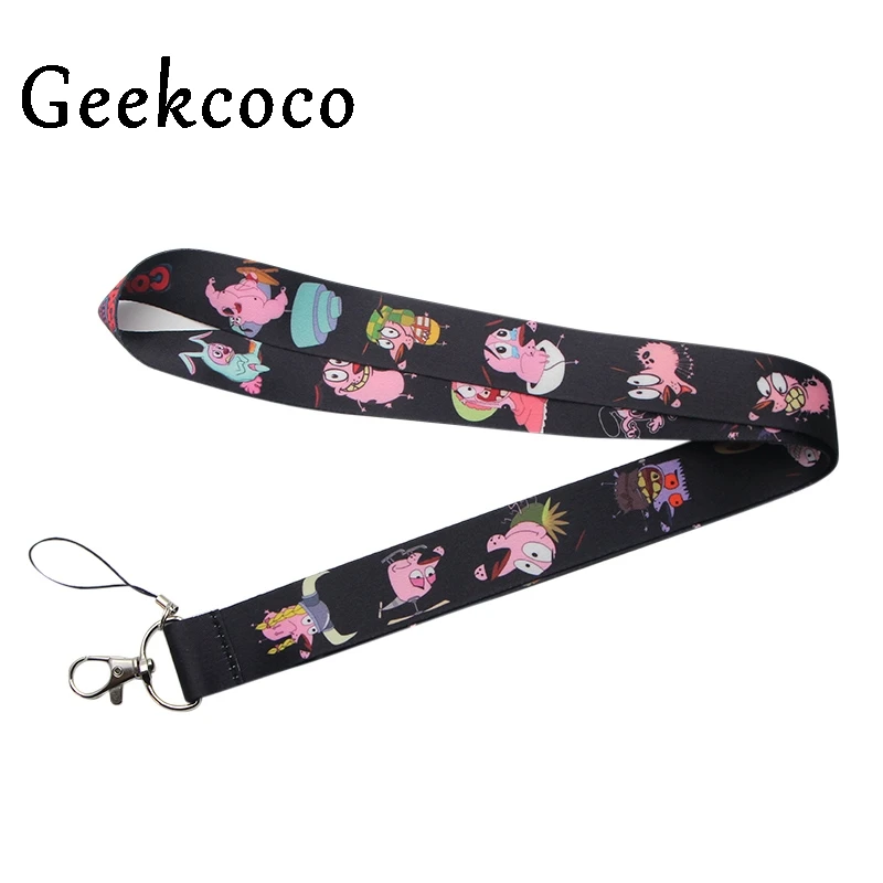 

Courage the cowardly dog diy keychains Accessory Safety Breakaway Mobile Phone USB ID Badge Holder Keys Strap Neck lanyard J0237