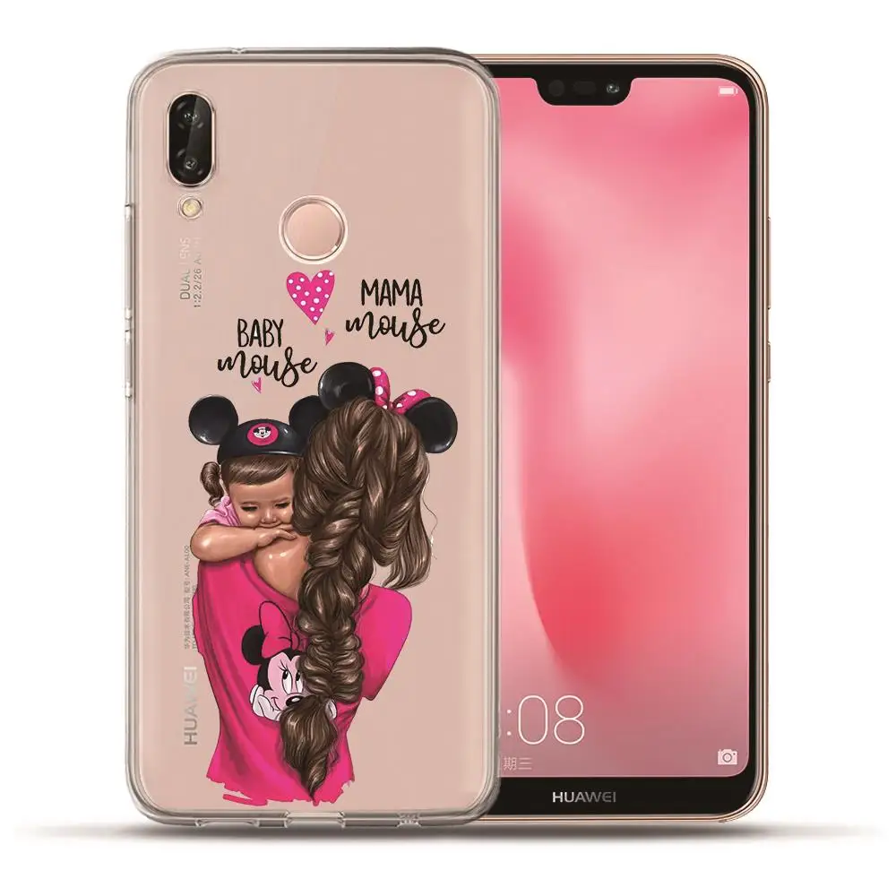 Модный телефон Super Mom baby girl для huawei P20 Lite Pro P10 Plus P8 P9 Lite P Smart honor 9 6A 6X семейный чехол Etui - Цвет: 01