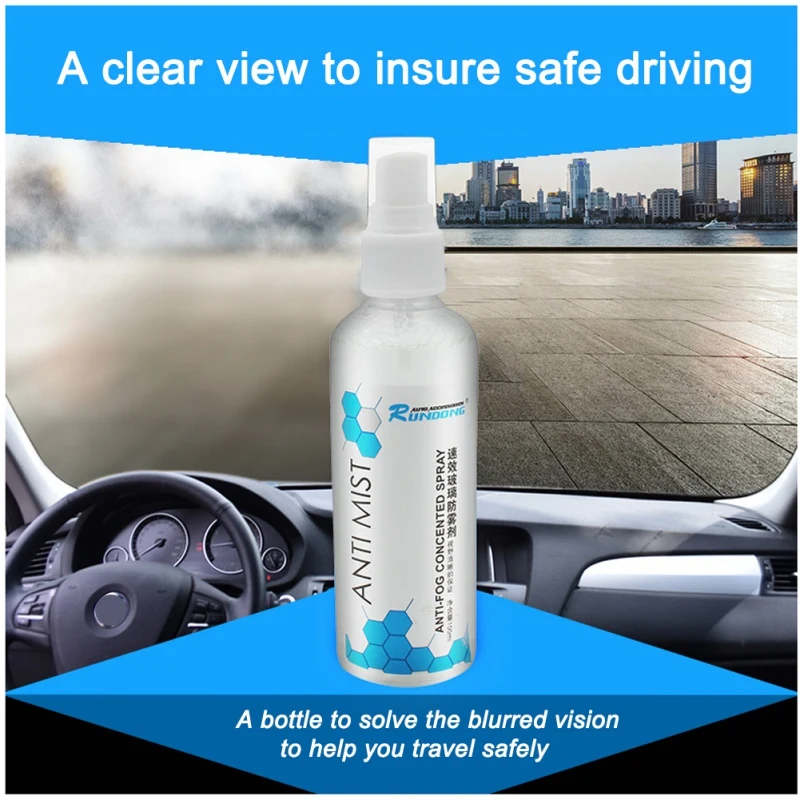

100ml Long Lasting Anti Fog Spray Glass Agent Window Liquid Anti-fog For Windshield Bathroom LCD Mobile Phone Screen Glasses