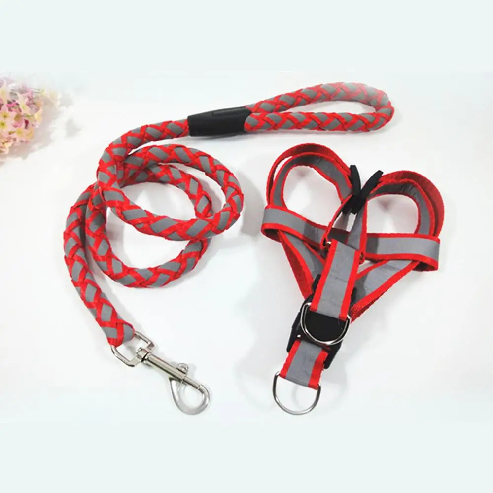 

Step-in Reflective Nylon Dog Harness Vest No Pull Adjustable Pet Puppy Walking Training Harness Leash Set For Small Medium Dog