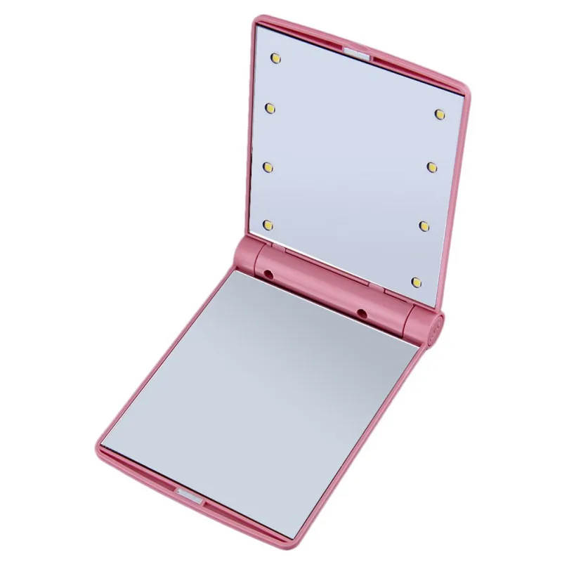 Светодиодный макияж карманные зеркальца складной компактный ручной косметическое зеркало с подсветкой составляют инструменты для