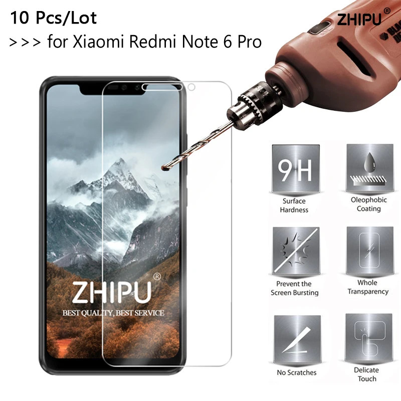 10 шт./лот 2.5D 0 26 мм 9H закаленное стекло для Xiaomi Redmi Note 6 Pro Защитная пленка экрана |