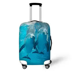 Морские дельфины Печать Путешествия чемодан крышка сумка для хранения Чехол толстый защитный 18-30 дюймов дорожные аксессуары