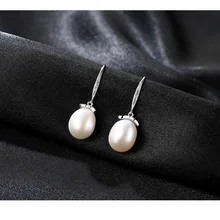 [MeiBaPJ] натуральный пресноводный жемчуг модные висячие серьги Настоящее серебро 925 проба ювелирные изделия для женщин