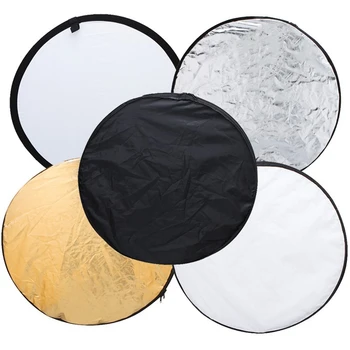 

YIXIANG 60cm 5 in 1 Portable Collapsible Light Round Photography Reflector for Studio Multi Photo Disc Photographic Accessories