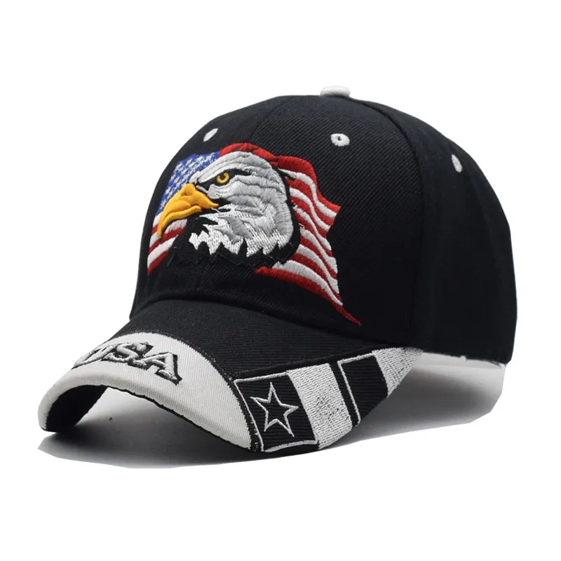 Черная кепка с вышитым флагом США орлом Бейсболка Snapback Кепка s Casquette головные уборы облегающие повседневные Gorras Dad головные уборы для мужчин и женщин - Цвет: NO 2