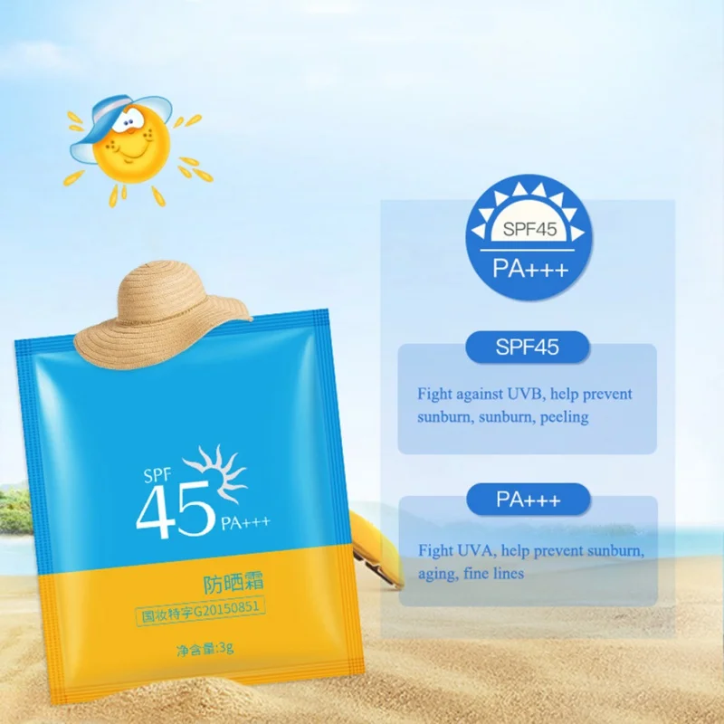 Солнцезащитный крем для лица, отбеливающий крем SPF45+ солнцезащитный крем против старения, увлажняющий освежающий, не жирный уход за кожей