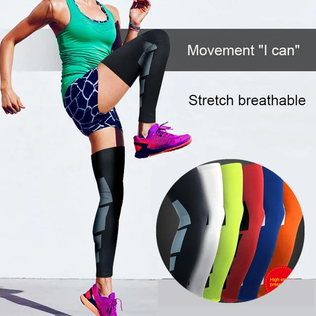 1/2pcs Leg Compression Sleeve Men Women Basketball Running Knee Brace Sleeve Legging Breathable Elastic Cycling Leg Warmers 6