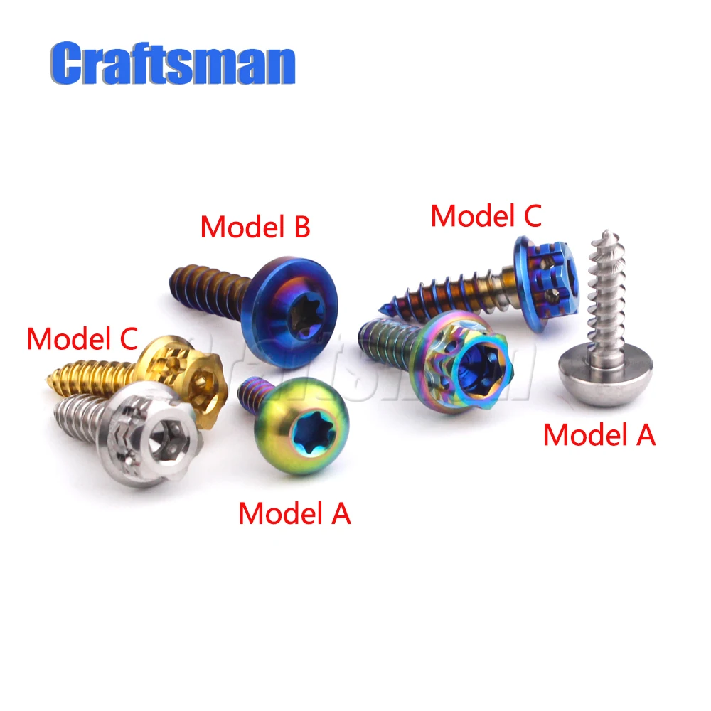 

Craftsman Titanium Ti M4x17 M5x17 6x17 5x20mm Self-Tapping Button Torx Flange Head Screw Bolt for Motorcycle Bike Car